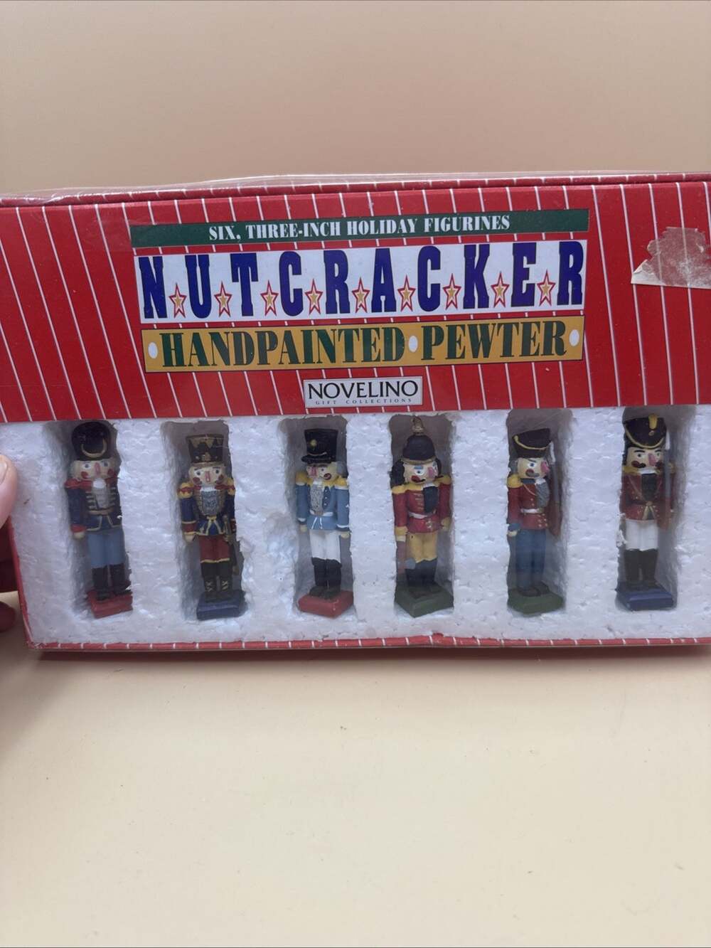 Vintage Novelino Handpainted Pewter Nutcracker Holiday Figurines Set 6 Heavy